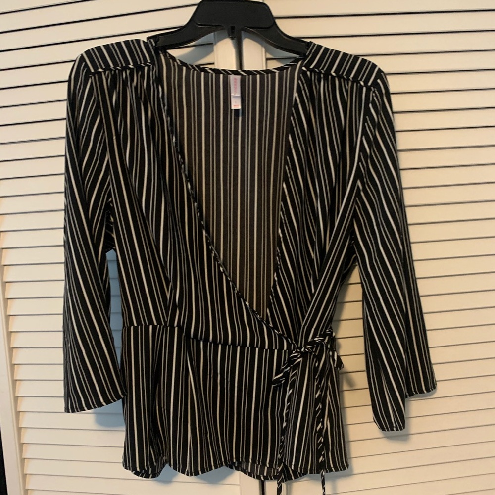 Striped Wrap Top